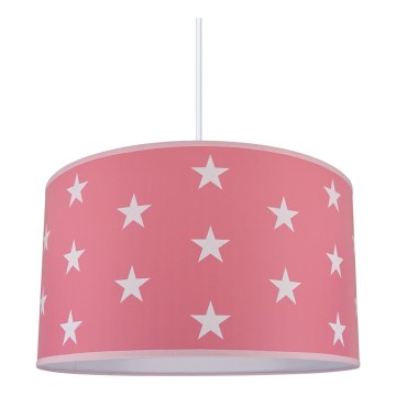Kinder Kronleuchter STARS PINK 1xE27/60W/230V
