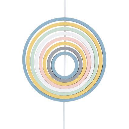 Kinder-Pendelleuchte HOOPS mit Schnur, 1xE27/20W/230V, Ø 27 cm, mehrfarbig