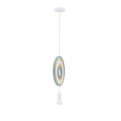 Kinder-Pendelleuchte HOOPS mit Schnur, 1xE27/20W/230V, Ø 27 cm, mehrfarbig