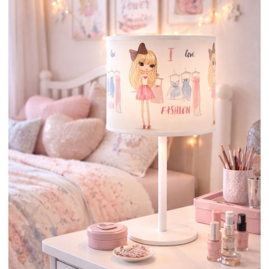 Kinder-Tischlampe GIRLS VIBES 1xE27/60W/230V Ø 18 cm Ich liebe Mode