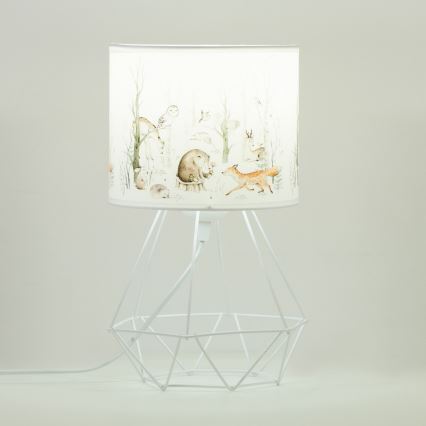 Kinder-Tischlampe KIDS ROOM 1xE27/60W/230V Ø 18 cm mit Tiermotiven