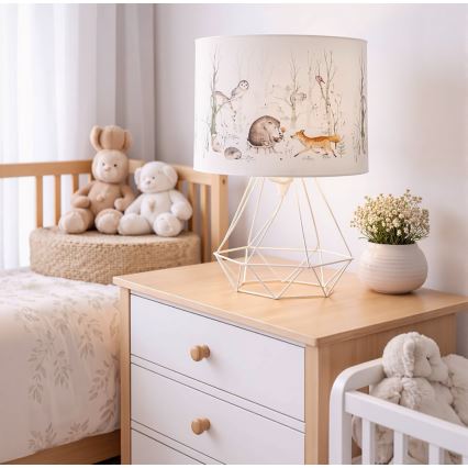 Kinder-Tischlampe KIDS ROOM 1xE27/60W/230V Ø 18 cm mit Tiermotiven