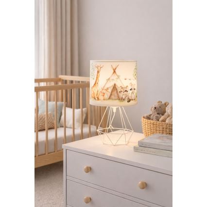 Kinder-Tischlampe KIDS ROOM 1xE27/60W/230V Ø 18 cm, Tiermotive
