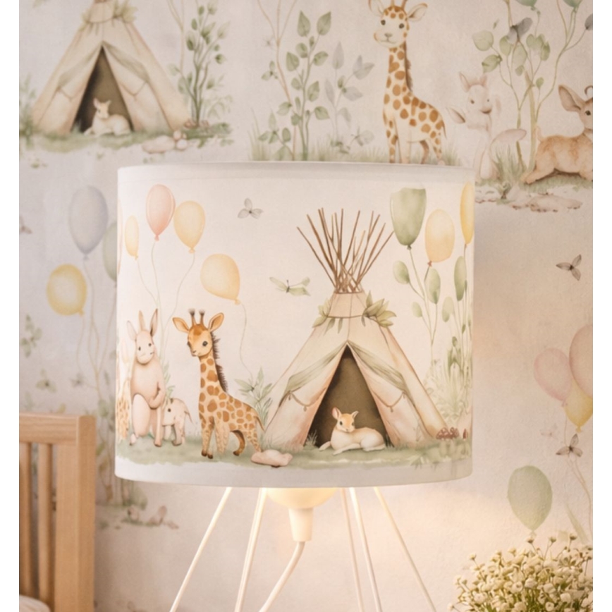 Kinder-Tischleuchte KIDS ROOM 1xE27/60W/230V Ø 18 cm – mit niedlichen Tiermotiven