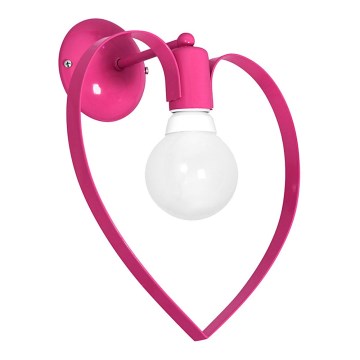 Kinder-Wandleuchte LOVE 1xE27/60W/230V pink