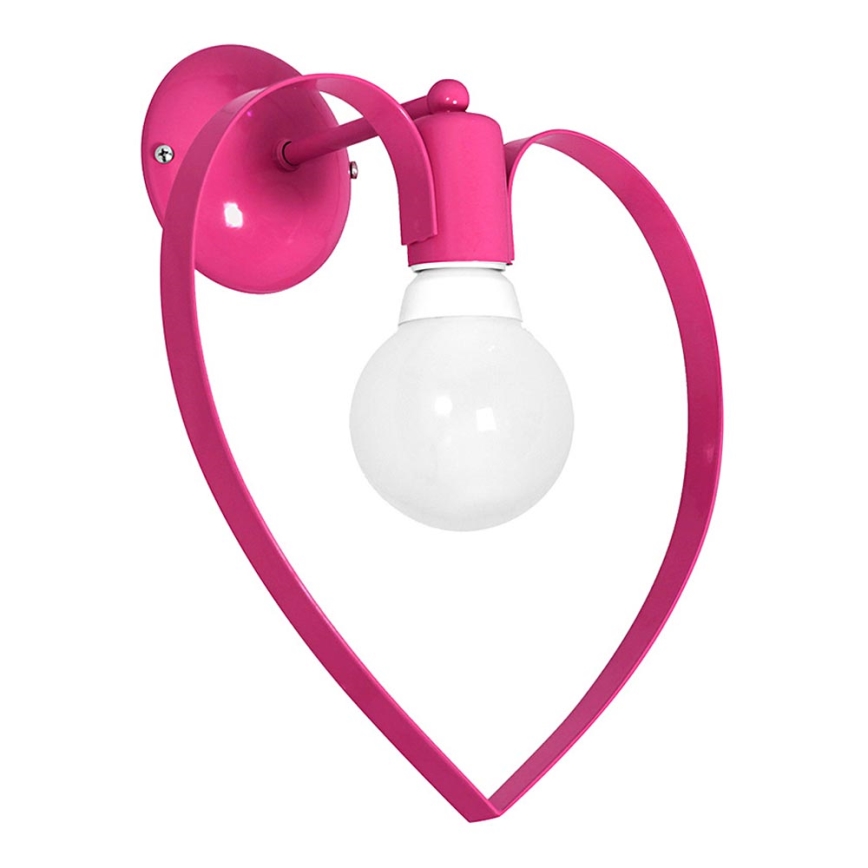 Kinder-Wandleuchte LOVE 1xE27/60W/230V pink