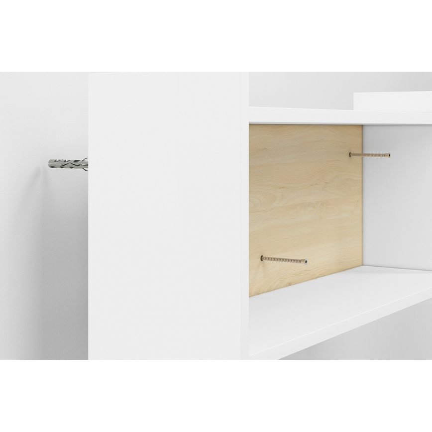 Kinder-Wandregal BUBO 35x72 cm Weiß/Hellbuche