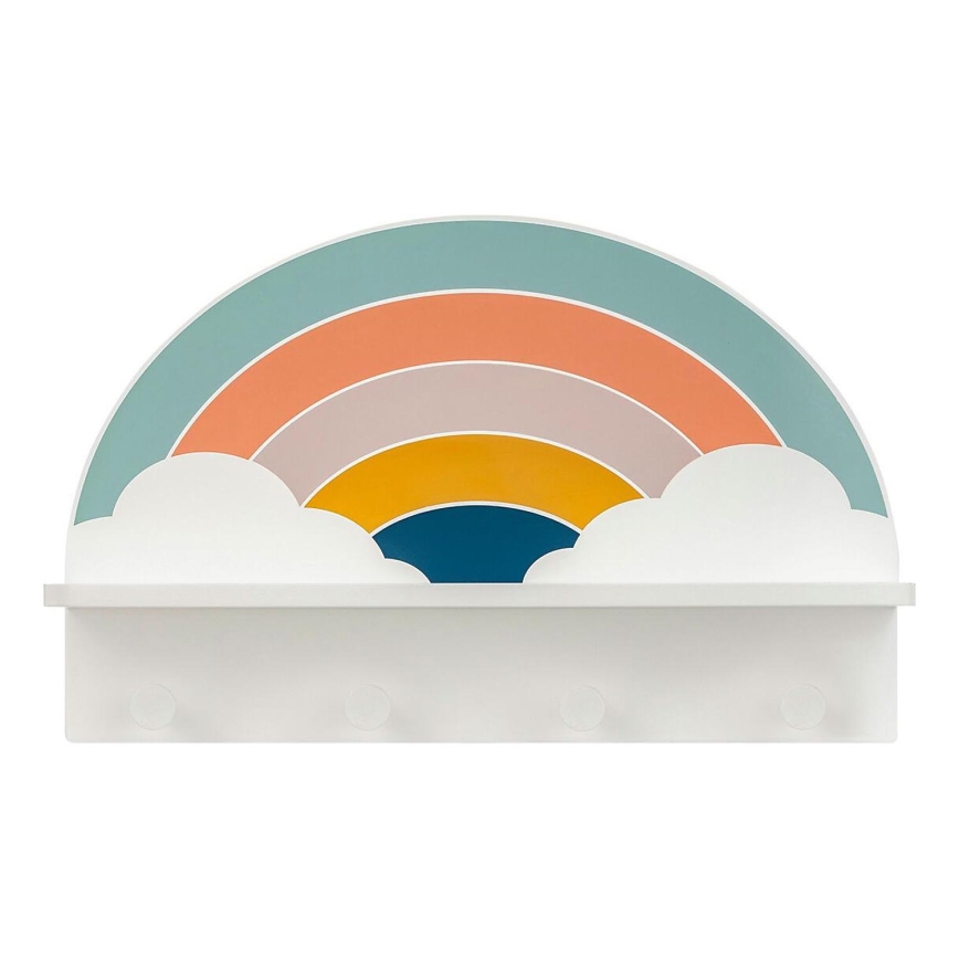 Kinder-Wandregal mit Aufhängern Regenbogen/bunt