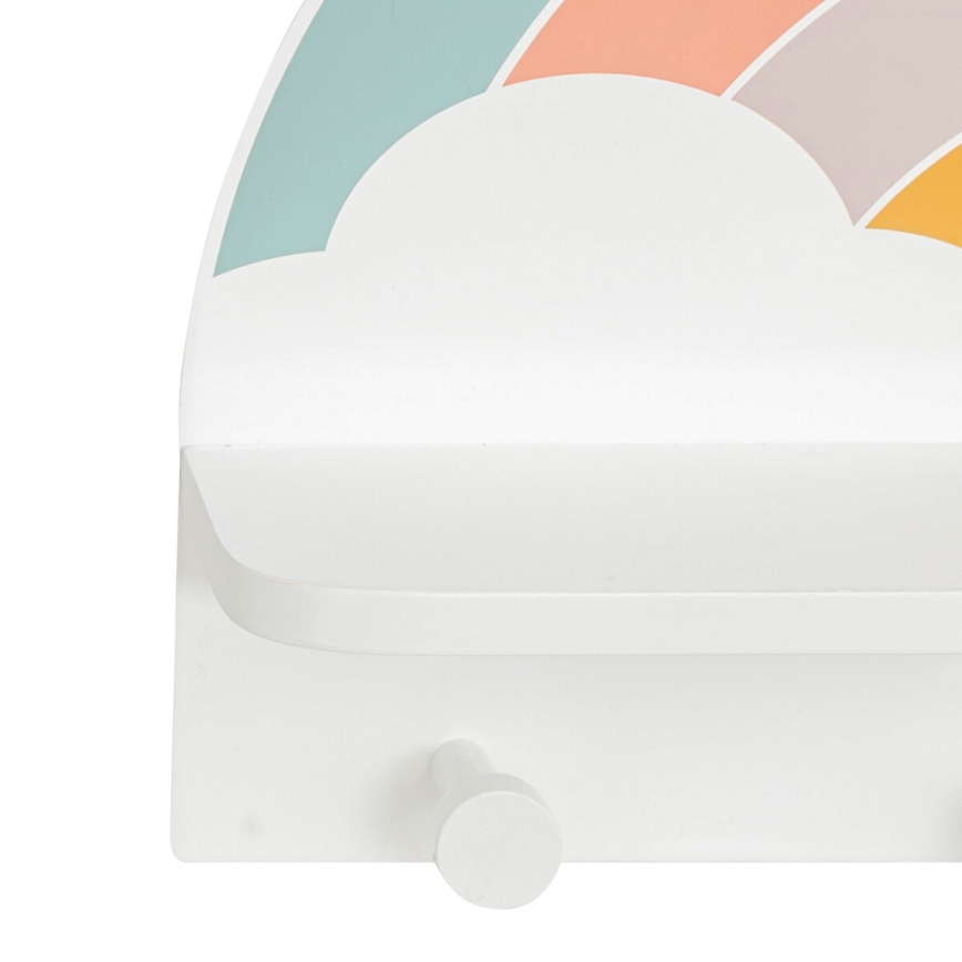 Kinder-Wandregal mit Aufhängern Regenbogen/bunt