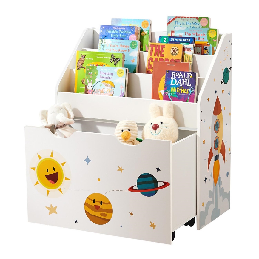 Kinderbücherschrank mit Schublade ANET weiß