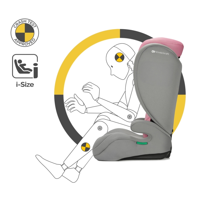 KINDERKRAFT - Auto-Kindersitz I-SPARK i-Size (100-150 cm) rosa