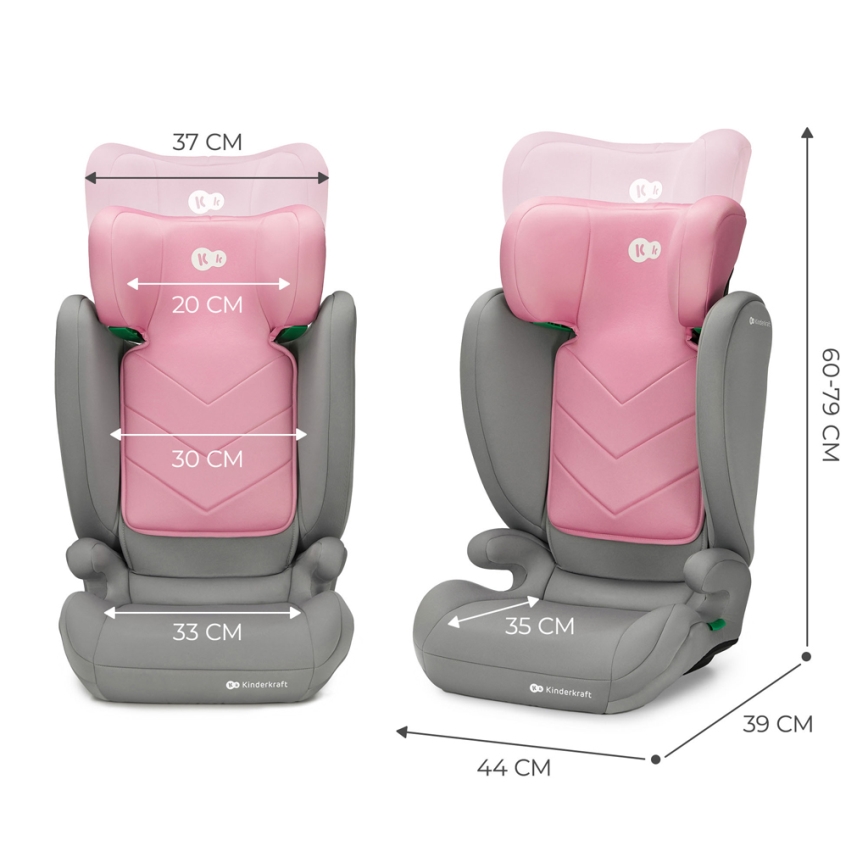 KINDERKRAFT - Auto-Kindersitz I-SPARK i-Size (100-150 cm) rosa