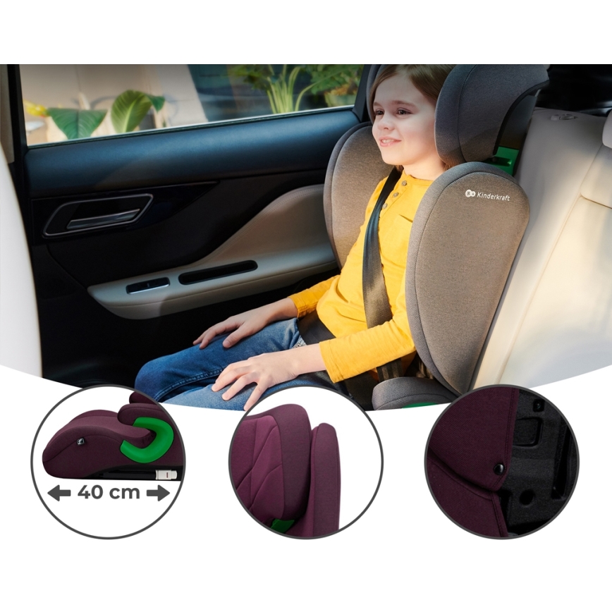 KINDERKRAFT - Auto-Kindersitz JUNIOR FIX 2 (100-150 cm) Cherry pearl
