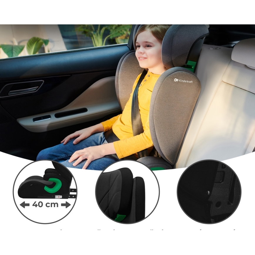 KINDERKRAFT - Auto-Kindersitz JUNIOR FIX 2 (100-150 cm) Graphite schwarz