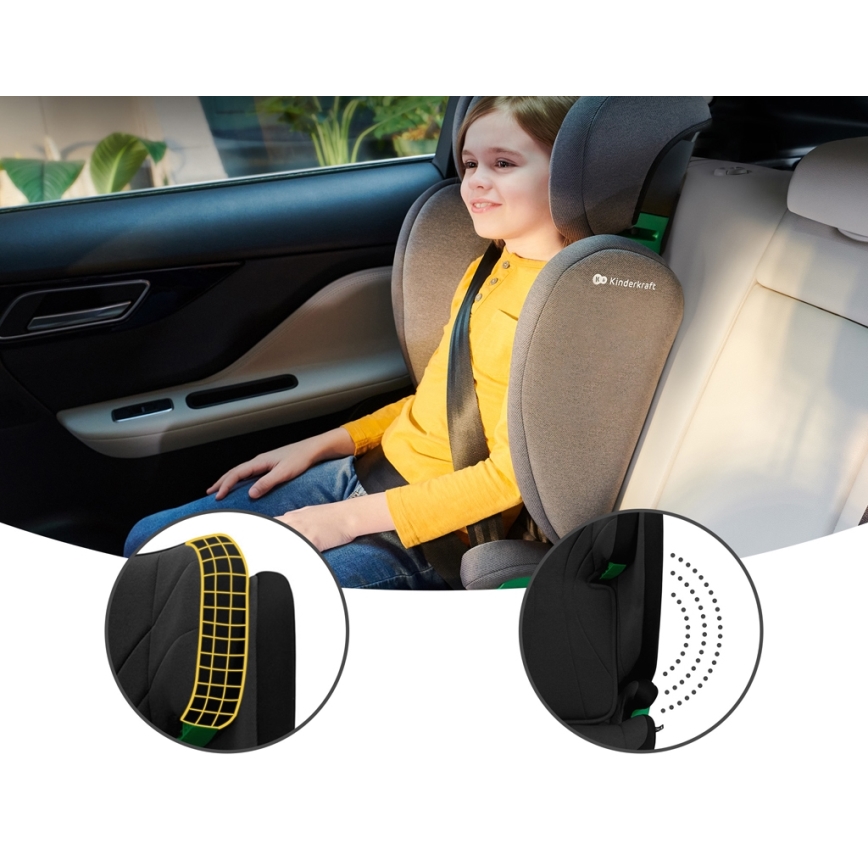 KINDERKRAFT - Auto-Kindersitz JUNIOR FIX 2 (100-150 cm) Graphite schwarz