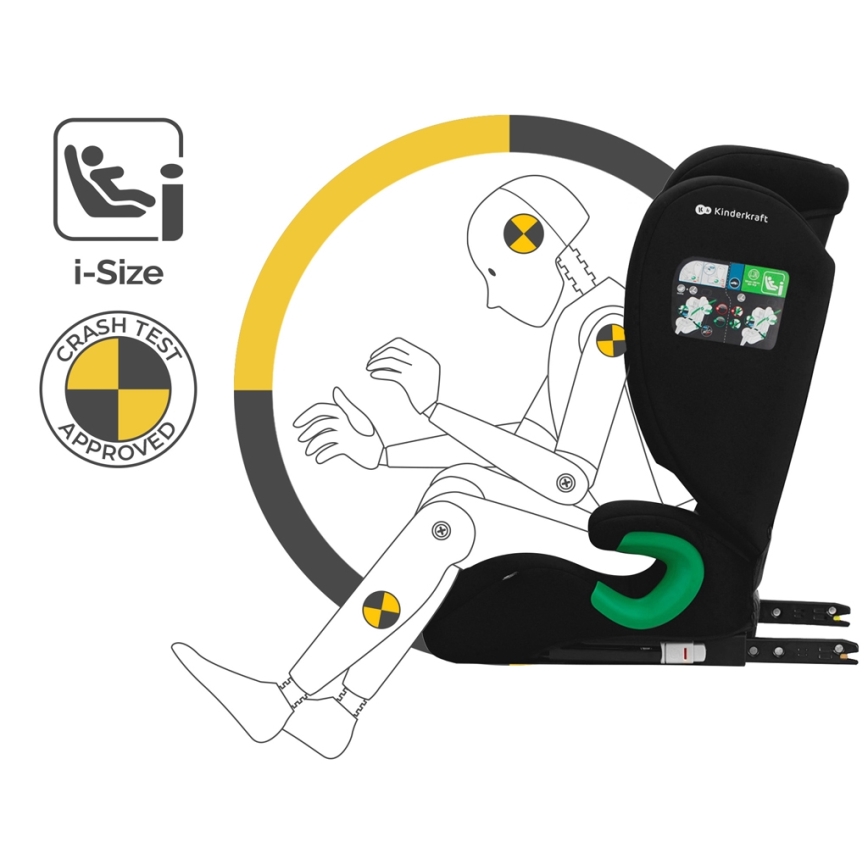 KINDERKRAFT - Auto-Kindersitz JUNIOR FIX 2 (100-150 cm) Graphite schwarz