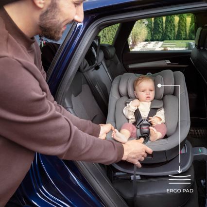 KINDERKRAFT - Autokindersitz mit drehbarer Basis I-GUARD i-Size 40-105 cm grau