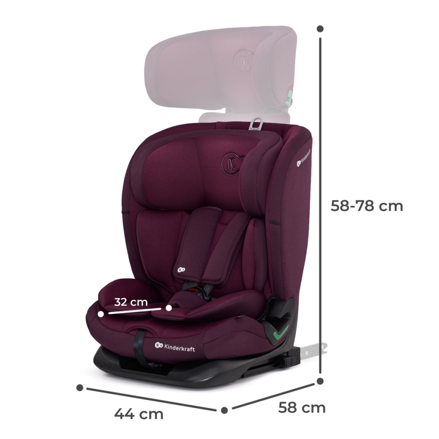 KINDERKRAFT - Autositz ONETO 3 i-Size (76-150 cm) + Isofix Cherry Perle