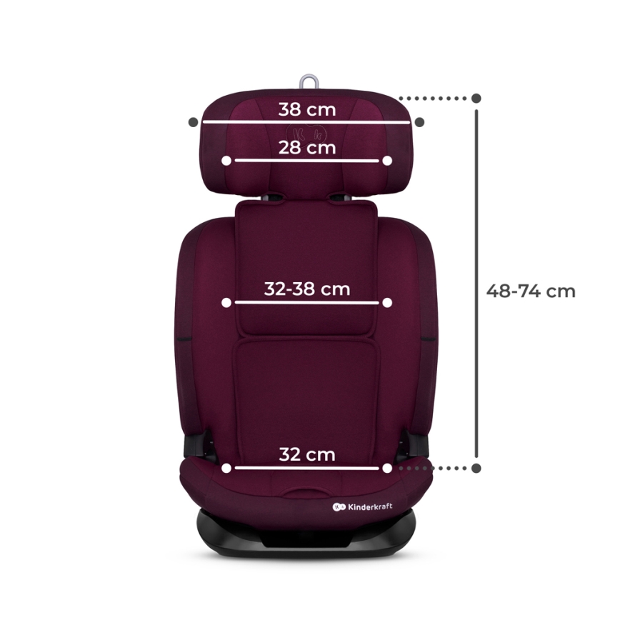KINDERKRAFT - Autositz ONETO 3 i-Size (76-150 cm) + Isofix Cherry Perle