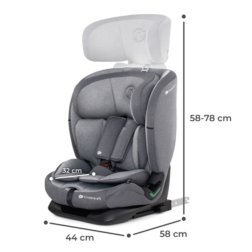 KINDERKRAFT - Autositz ONETO 3 i-Size (76-150 cm) + Isofix Cool grau