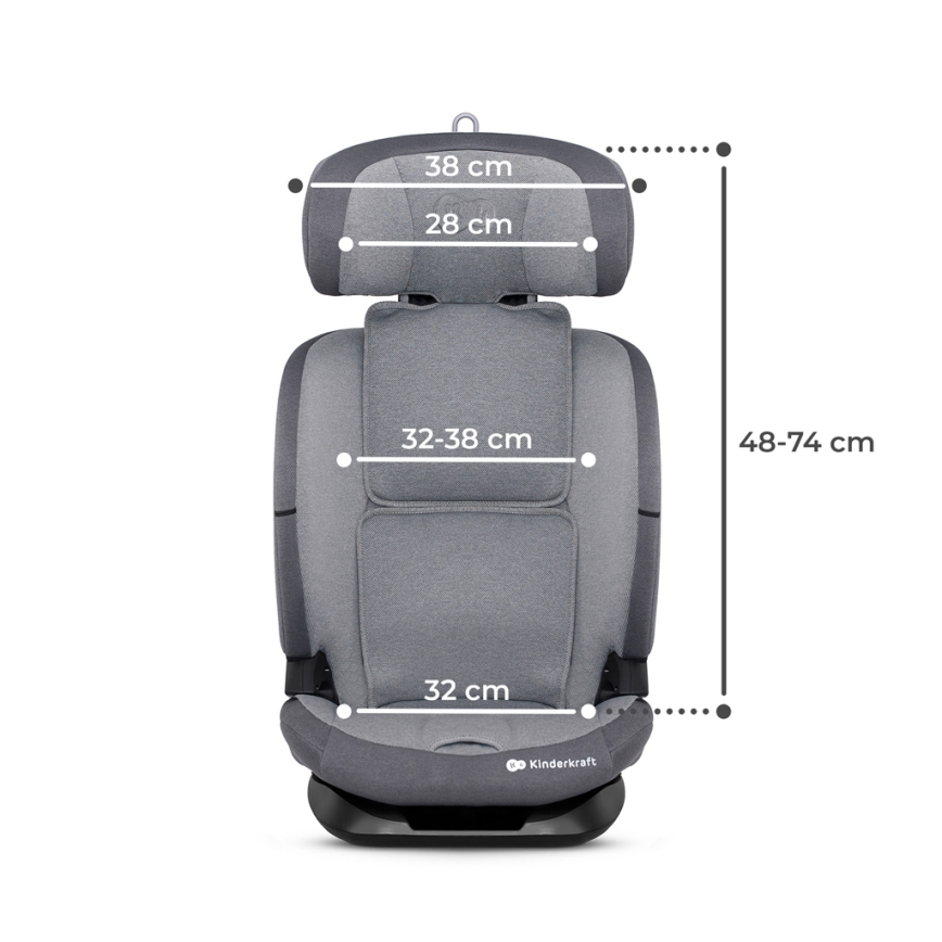 KINDERKRAFT - Autositz ONETO 3 i-Size (76-150 cm) + Isofix Cool grau