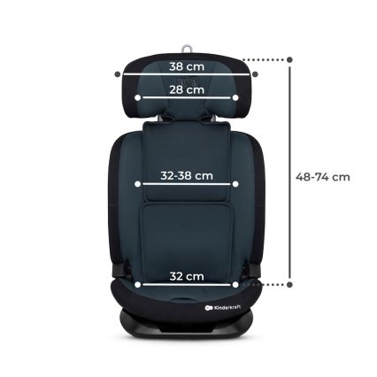 KINDERKRAFT - Autositz ONETO 3 i-Size (76-150 cm) + Isofix Graphite schwarz