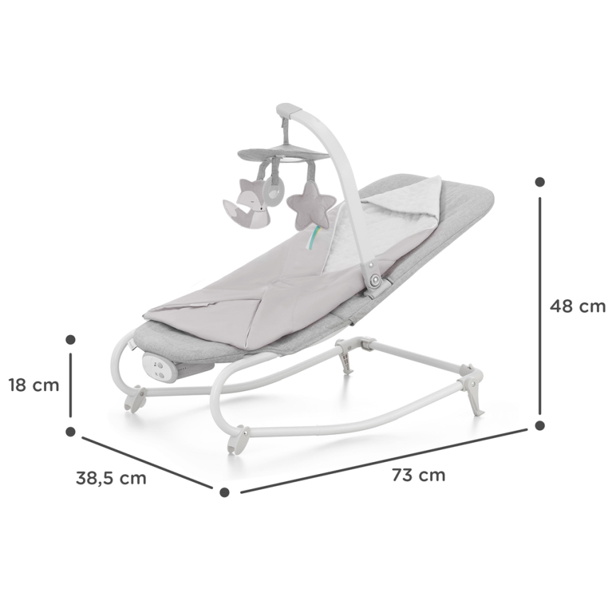 KINDERKRAFT - Baby-Schwingwippe mit Melodie FELIO 2 grau
