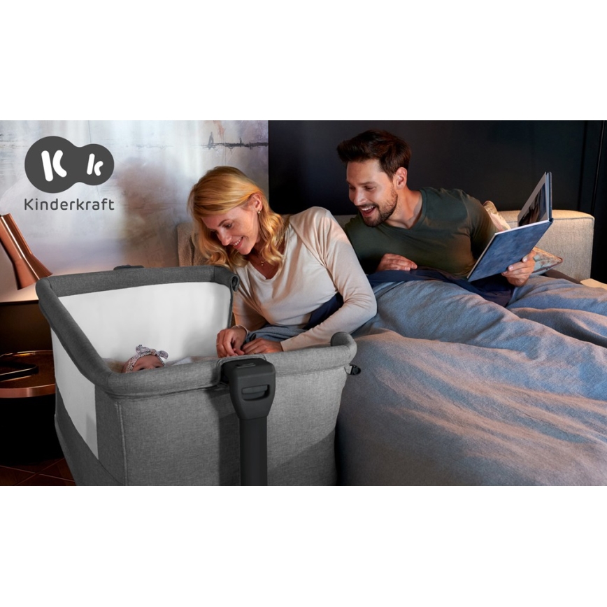 KINDERKRAFT - Babybett NESTE GROW hellgrau