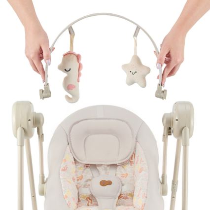 KINDERKRAFT - Babyschaukel mit Melodie SWINGEE beige 4xAAA/230V