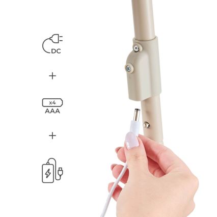 KINDERKRAFT - Babyschaukel mit Melodie SWINGEE beige 4xAAA/230V