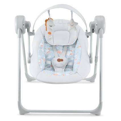 KINDERKRAFT - Babyschaukel SWINGEE mit Melodie, grau, 4xAAA/230V