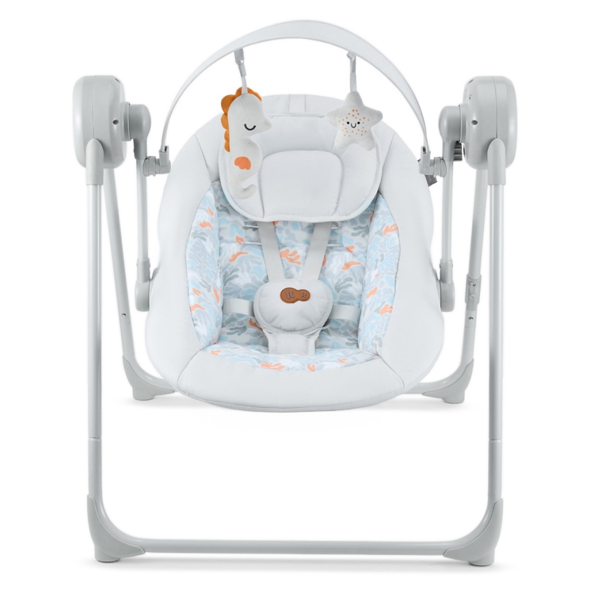 KINDERKRAFT - Babyschaukel SWINGEE mit Melodie, grau, 4xAAA/230V
