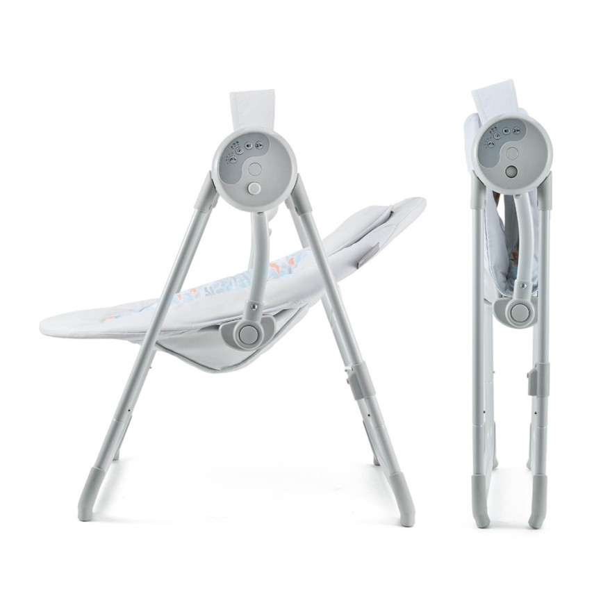 KINDERKRAFT - Babyschaukel SWINGEE mit Melodie, grau, 4xAAA/230V