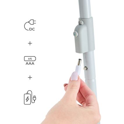 KINDERKRAFT - Babyschaukel SWINGEE mit Melodie, grau, 4xAAA/230V