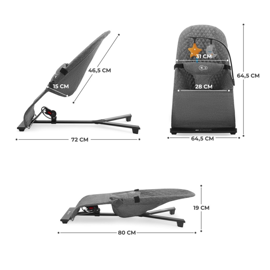 KINDERKRAFT - Babywippe MIMI grau