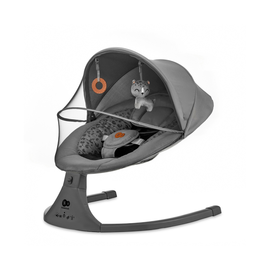KINDERKRAFT - Babywippe mit Musik 2-in-1 LUMI dunkelgrau