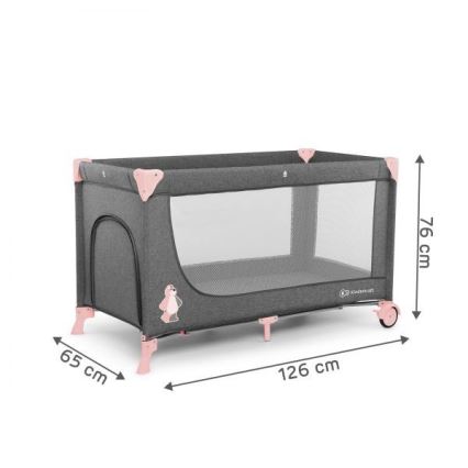 KINDERKRAFT - Reisebett JOY in Grau-Rosa