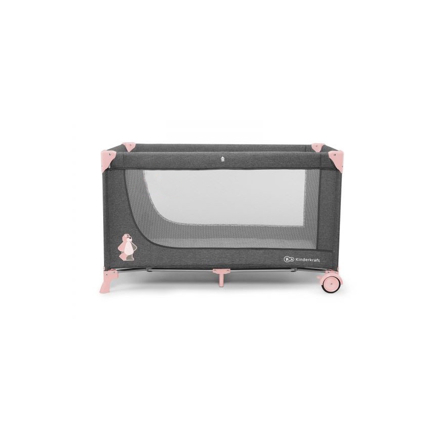 KINDERKRAFT - Reisebett JOY in Grau-Rosa