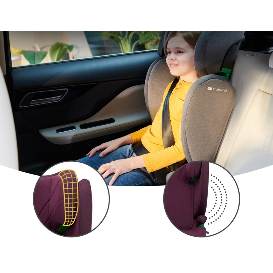 KINDERKRAFT - Kindersitz JUNIOR FIX 2 (100-150 cm) Cherry Pearl