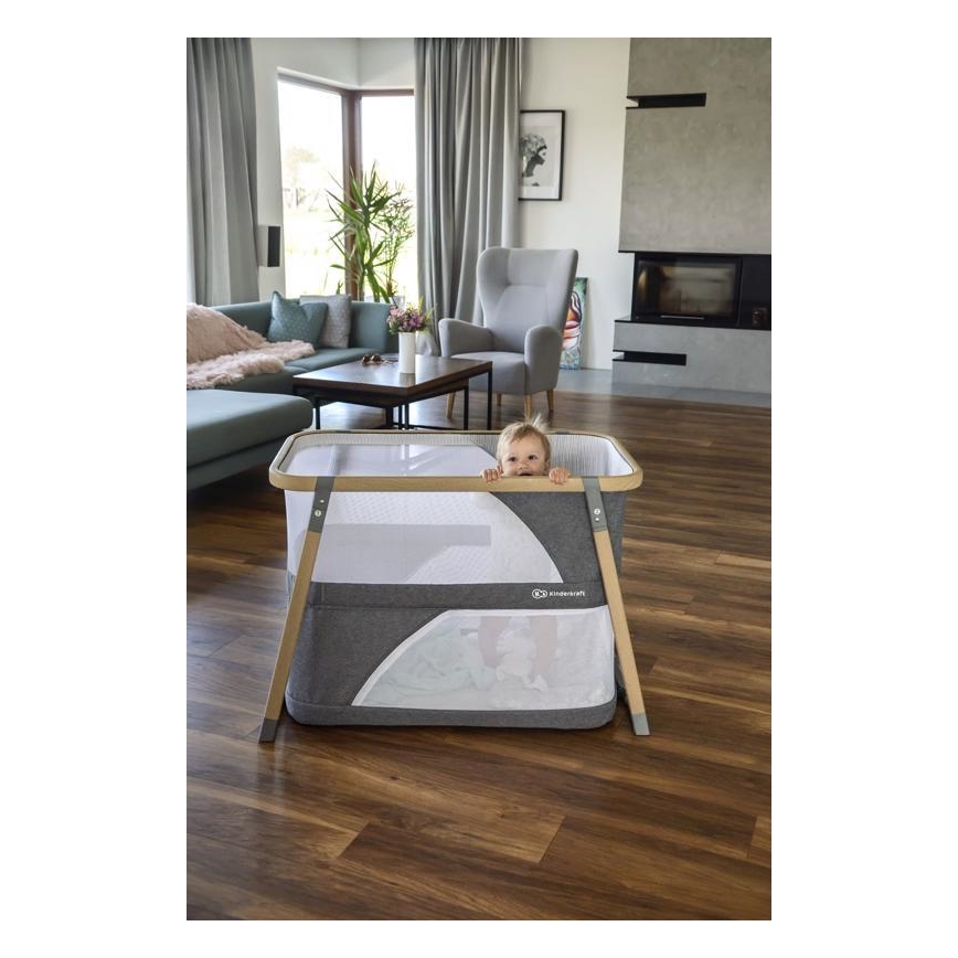 KINDERKRAFT - Kinder-Reisebett 4in1 SOFI grau