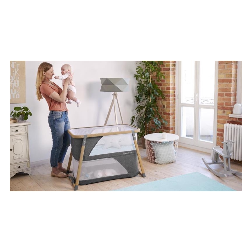 KINDERKRAFT - Kinder-Reisebett 4in1 SOFI grau