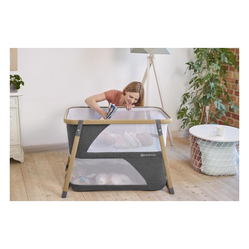 KINDERKRAFT - Kinder-Reisebett 4in1 SOFI grau