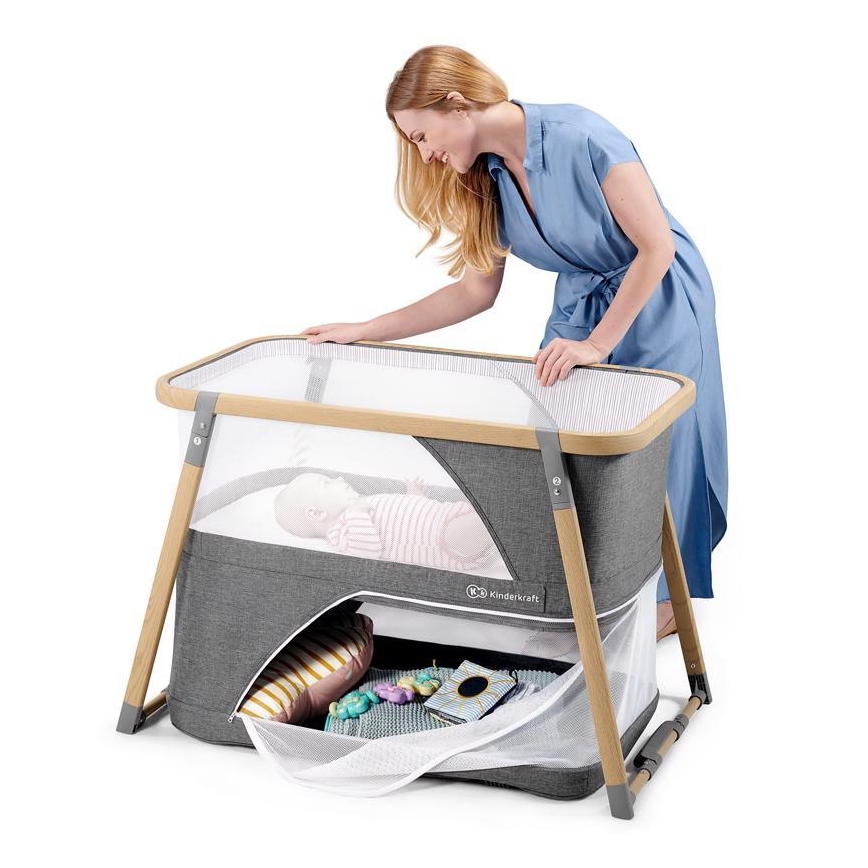 KINDERKRAFT - Kinder-Reisebett 4in1 SOFI grau