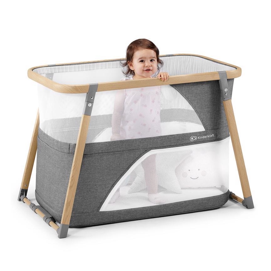 KINDERKRAFT - Kinder-Reisebett 4in1 SOFI grau