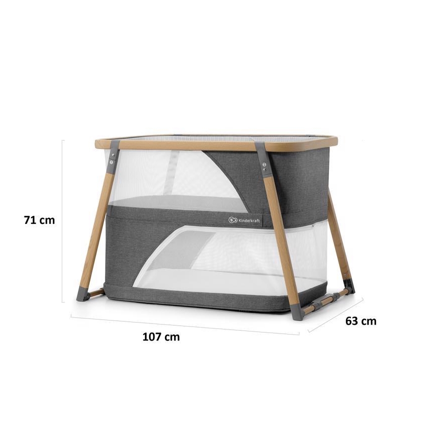 KINDERKRAFT - Kinder-Reisebett 4in1 SOFI grau
