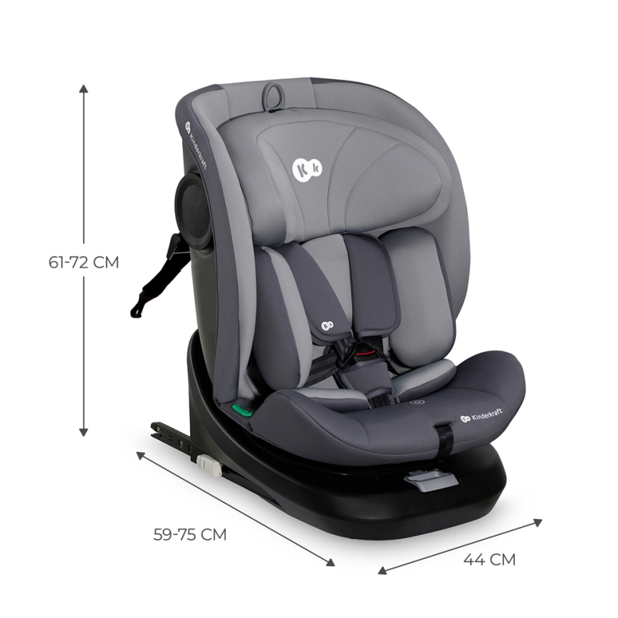 KINDERKRAFT - Kindersitz I-GROW i-Size (40-150 cm) grau