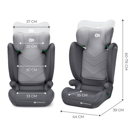 KINDERKRAFT - Kindersitz I-SPARK i-Size (100-150 cm) grau