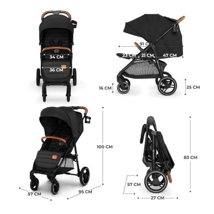 KINDERKRAFT - Kinderwagen GRANDE PLUS schwarz