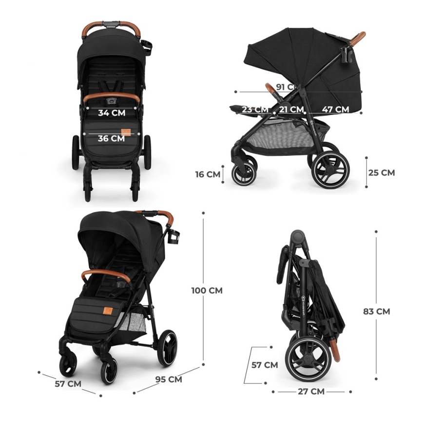 KINDERKRAFT - Kinderwagen GRANDE PLUS schwarz
