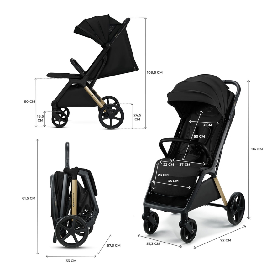 KINDERKRAFT - Kinderwagen LOOM schwarz